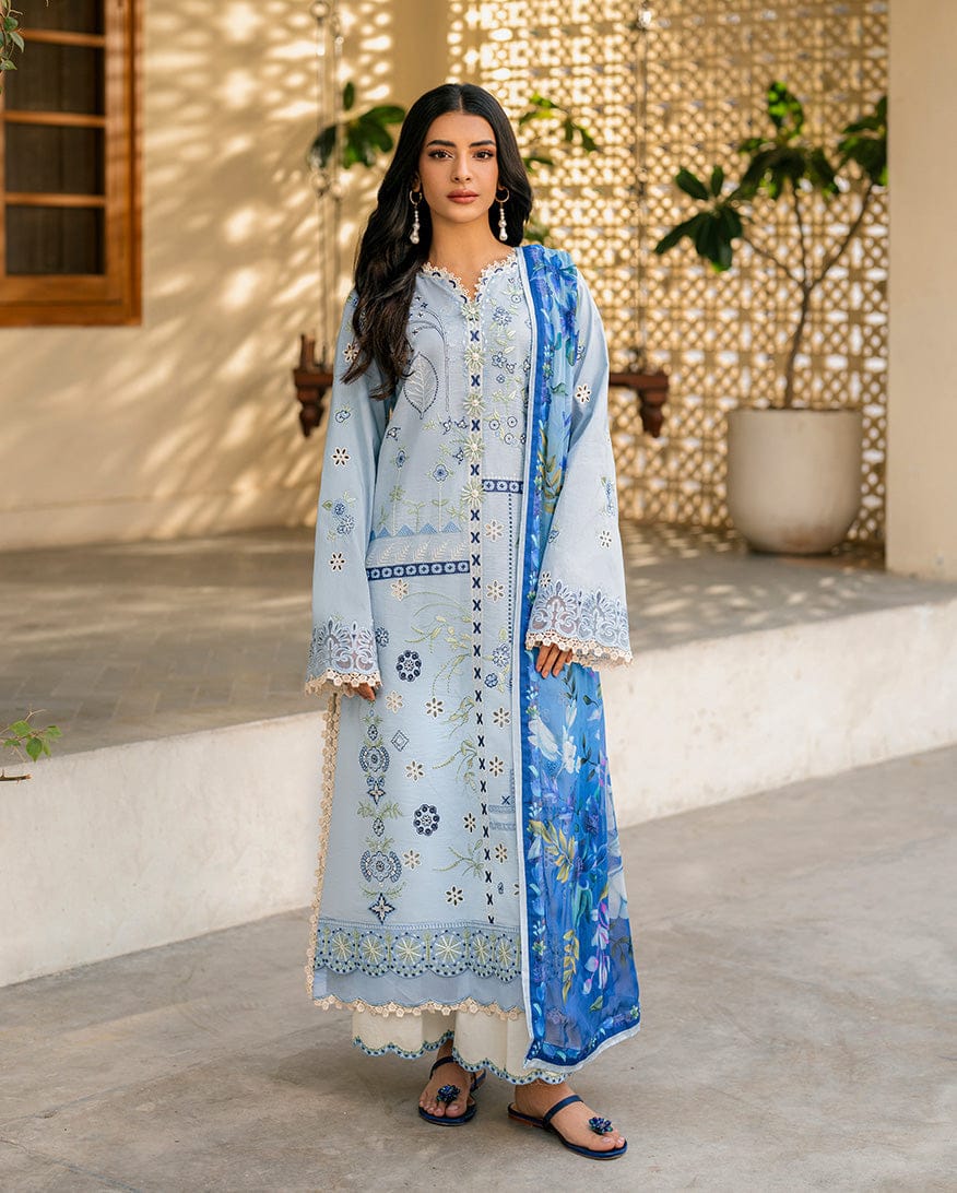 SR-QL1049 Unstitched Fully Embroided Dhanak Suit With Wool Shawl