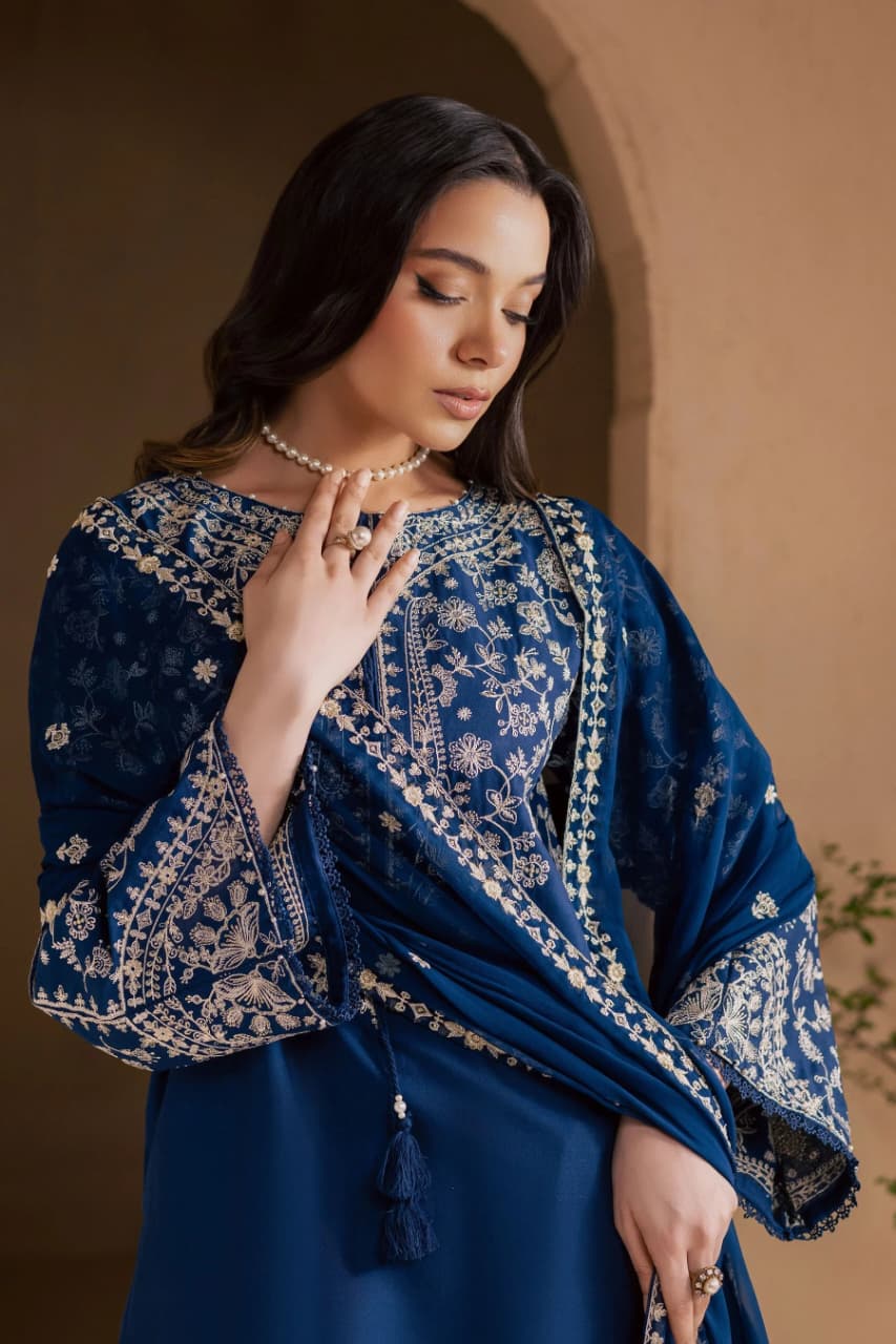 SR-BT2835 Unstitched Fully Embroidered Lawn Suit With Embroidered Bamber Chiffon Dupatta