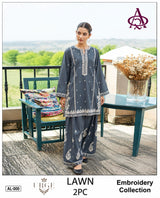 2PC LAWN EMBROIDERED SHIRT WITH LAWN EMBROIDERED SLEEVES-