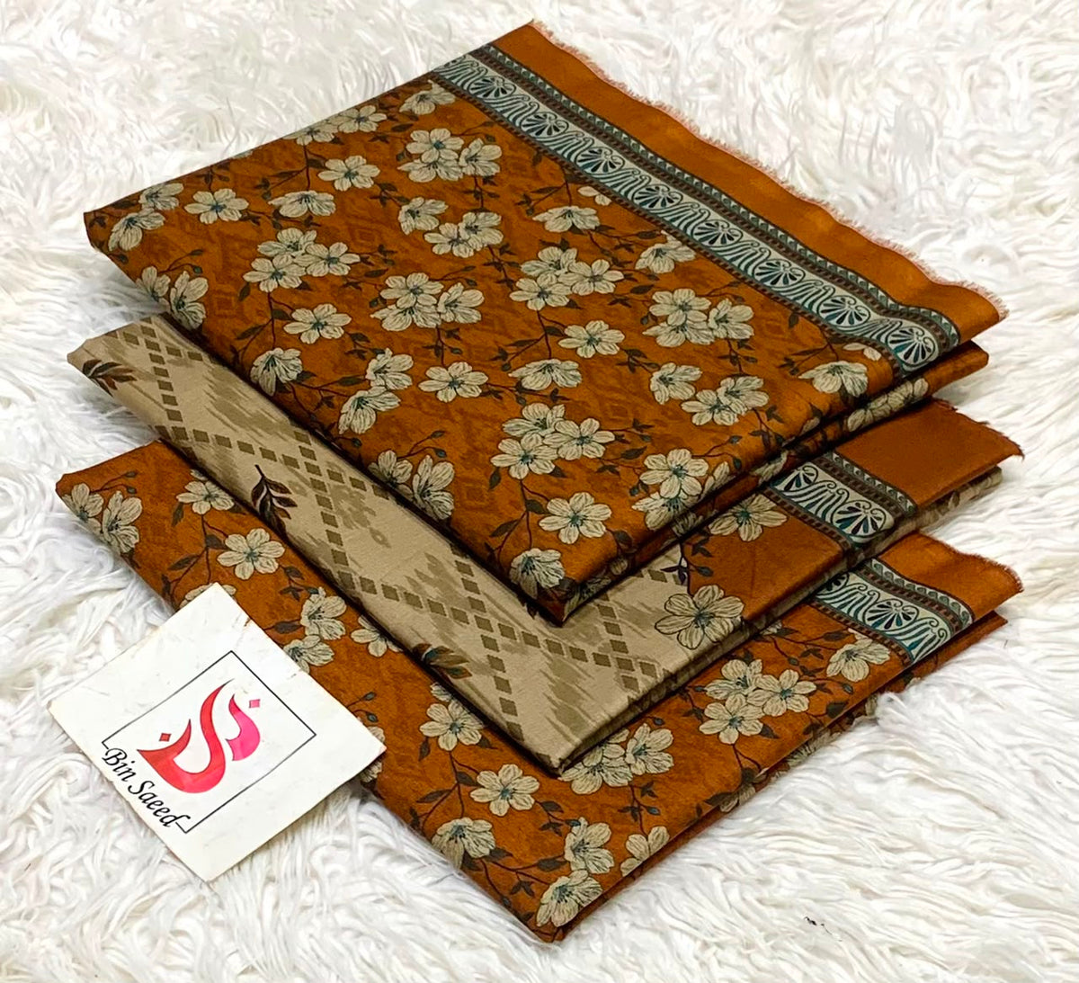 BIN SAEED LAWN COLLECTION 100% ORIGINAL