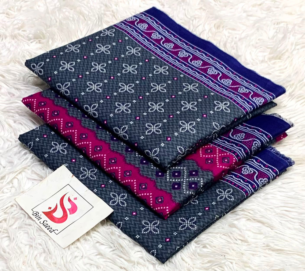 BIN SAEED LAWN COLLECTION 100% ORIGINAL