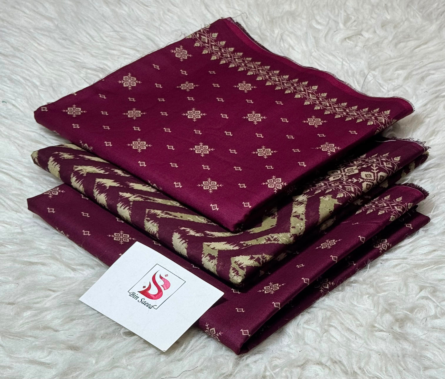 BIN SAEED LAWN COLLECTION 100% ORIGINAL