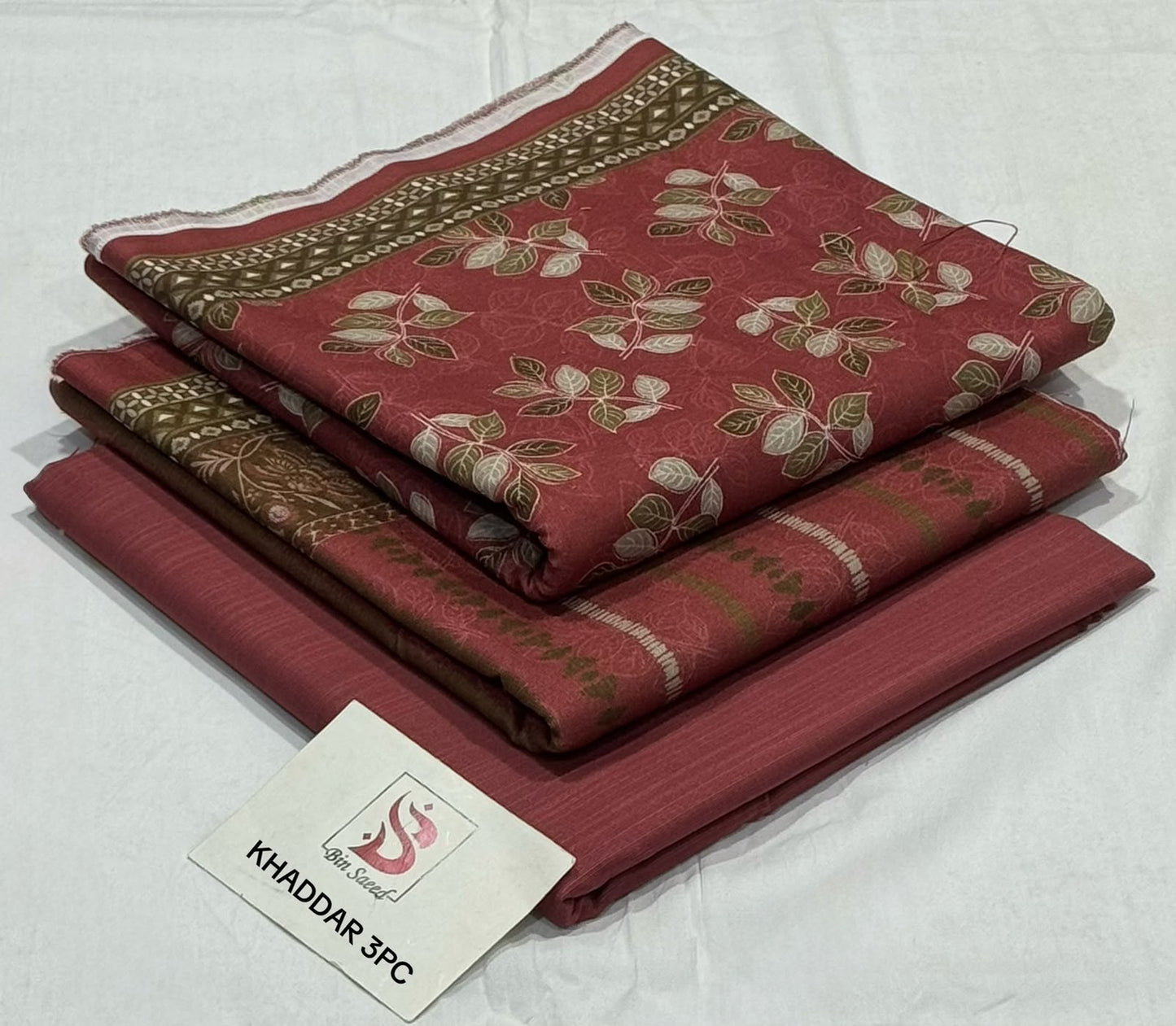 BIN SAEED-3PC KHADDAR PRINTED SHIRT WITH KHADDAR PRINTED DUPATTA AND PRINT TROUSER