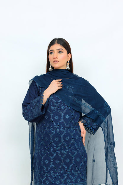IB904 - Embroidered 3-Piece Stitched Suit