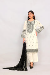 FF3075 – 3PC Stitched Embroidered Lawn Suit