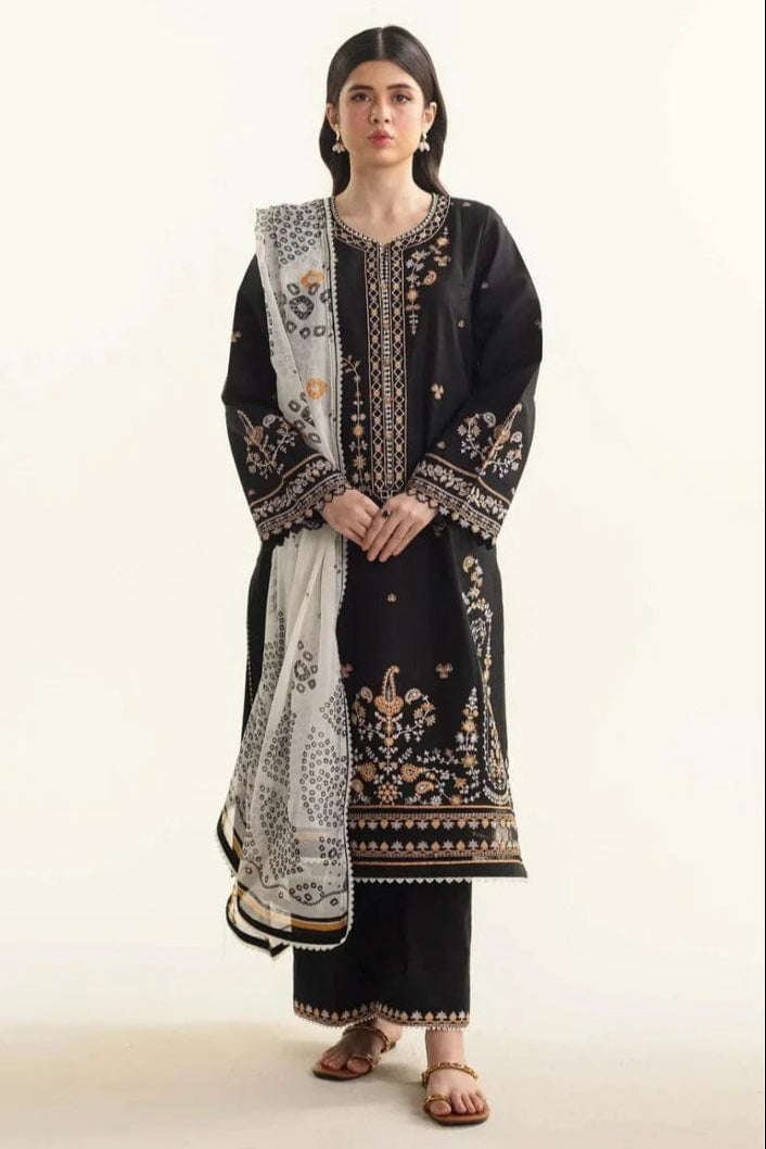 SR-CO2650 Lawn Unstitched 3pc Embroidered Suit With Digital Printed Poly Lawn Dupatta