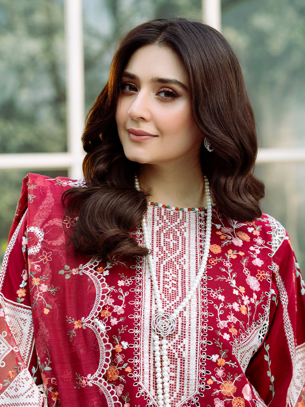BIN ILYAS-3PC LAWN HEAVY EMBROIDERED SHIRT WITH KHADDI NET EMBROIDERED DUPATTA & LAWN TOUSER-BIC-4724