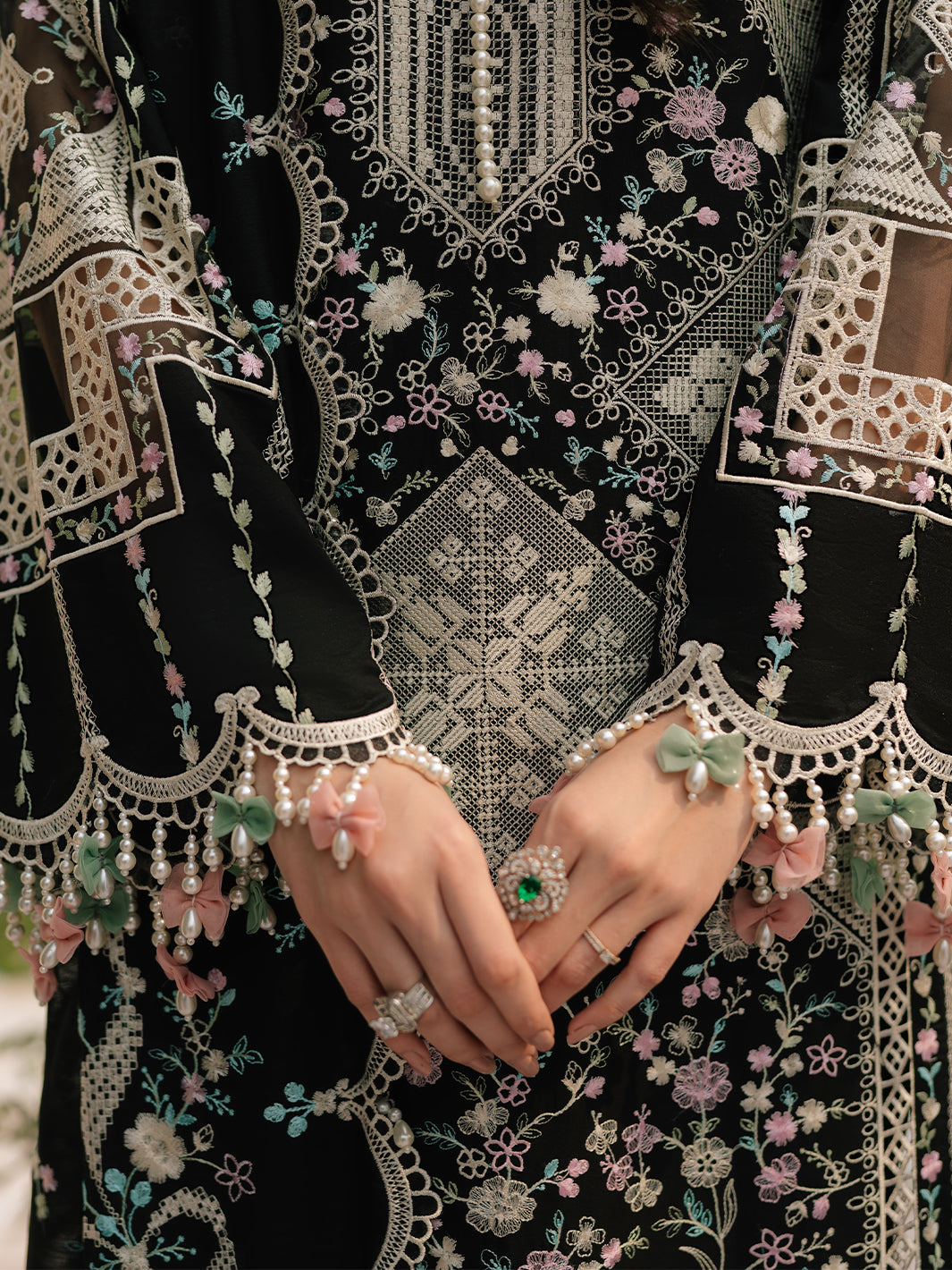 BIN ILYAS-3PC LAWN HEAVY EMBROIDERED SHIRT WITH KHADDI NET EMBROIDERED DUPATTA & LAWN TOUSER-BIC-4725