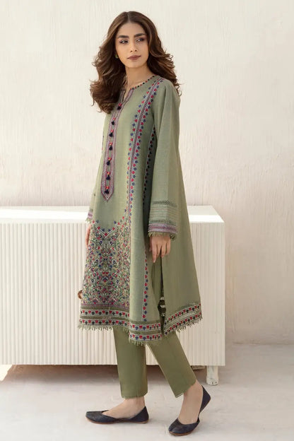 SR-JZ710 Unstitched Fully Embroided Dhanak Suit With Dhanak Dupatta