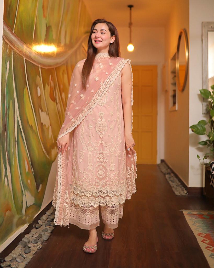 SR-LM54 3Pc Unstitched Embroidered Lawn Suit With Organza Embroidered Dupatta