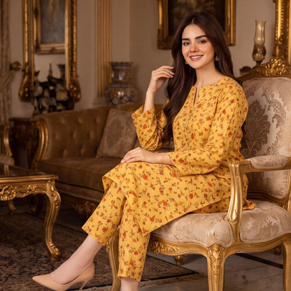 2 Piece Premium Lawn Unstitched Suit (Kurta & Trouser) LC-5006