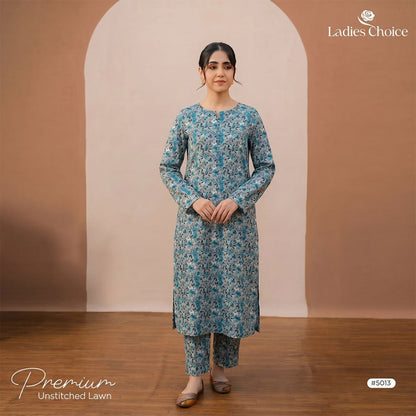 2 Piece Premium Lawn Unstitched Suit (Kurta & Trouser) LC-5013