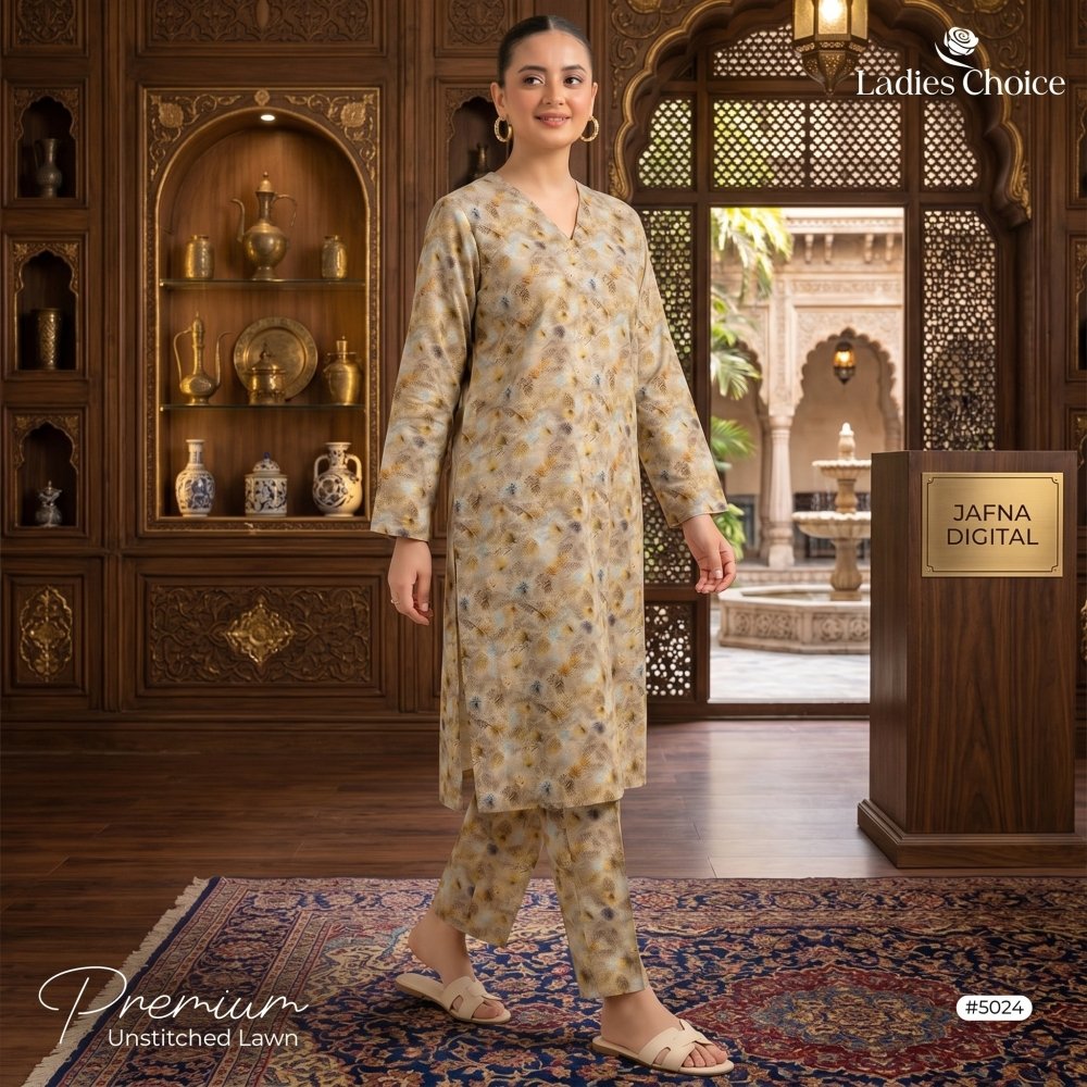 2 Piece Premium Lawn Unstitched Suit (Kurta & Trouser) LC-5024