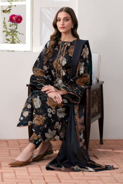 SR-BQ02 Digital Printed Lawn Suit 3pc with Lawn Digital Printed Dupatta & Embroidered Patches