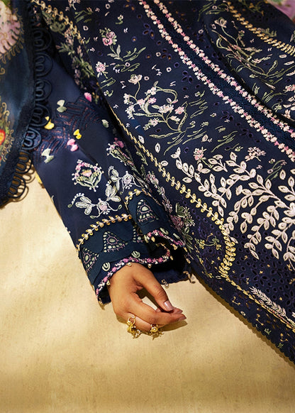 SUFFUSE-3PC LAWN CHIKAN EMBROIDERED SHIRT WITH CHIFFON PRINTED DUPATTA AND TROUSER-BIC-4731
