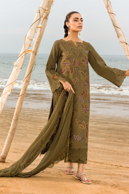 RANG RASIYA-3PC LAWN EMBROIDERED SHIRT WITH KHADDI NET EMBROIDERED DUPATTA AND TROUSER-BIC-4514