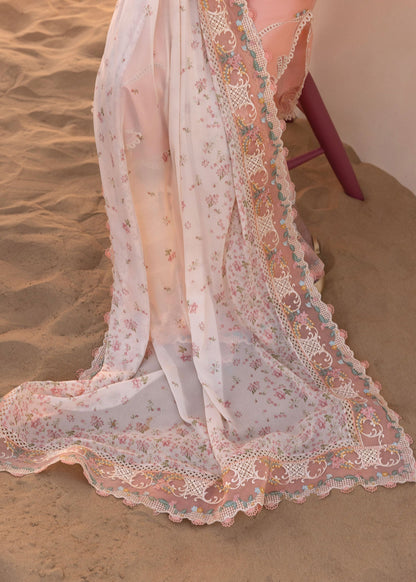 CRIMSON-3PC LAWN CHIKAANKARI EMBROIDERED SHIRT WITH CHIFOON PRINTED EMB DUPATTA AND EMB TROUSER-BIC-4705
