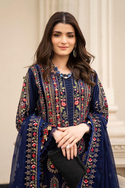 SR-MB965 Unstitched Embroidered Dhanak Wool Suit With Embroidered Dhanak Shawl