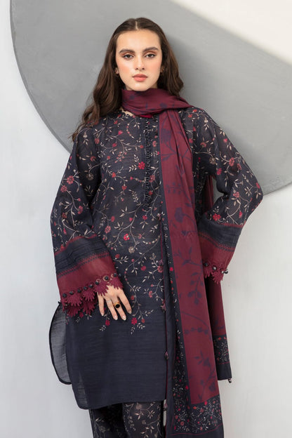 SR-BQ406 Digital Printed Khaddar 3Pc Suit With Digital Printed Khaddar Dupatta