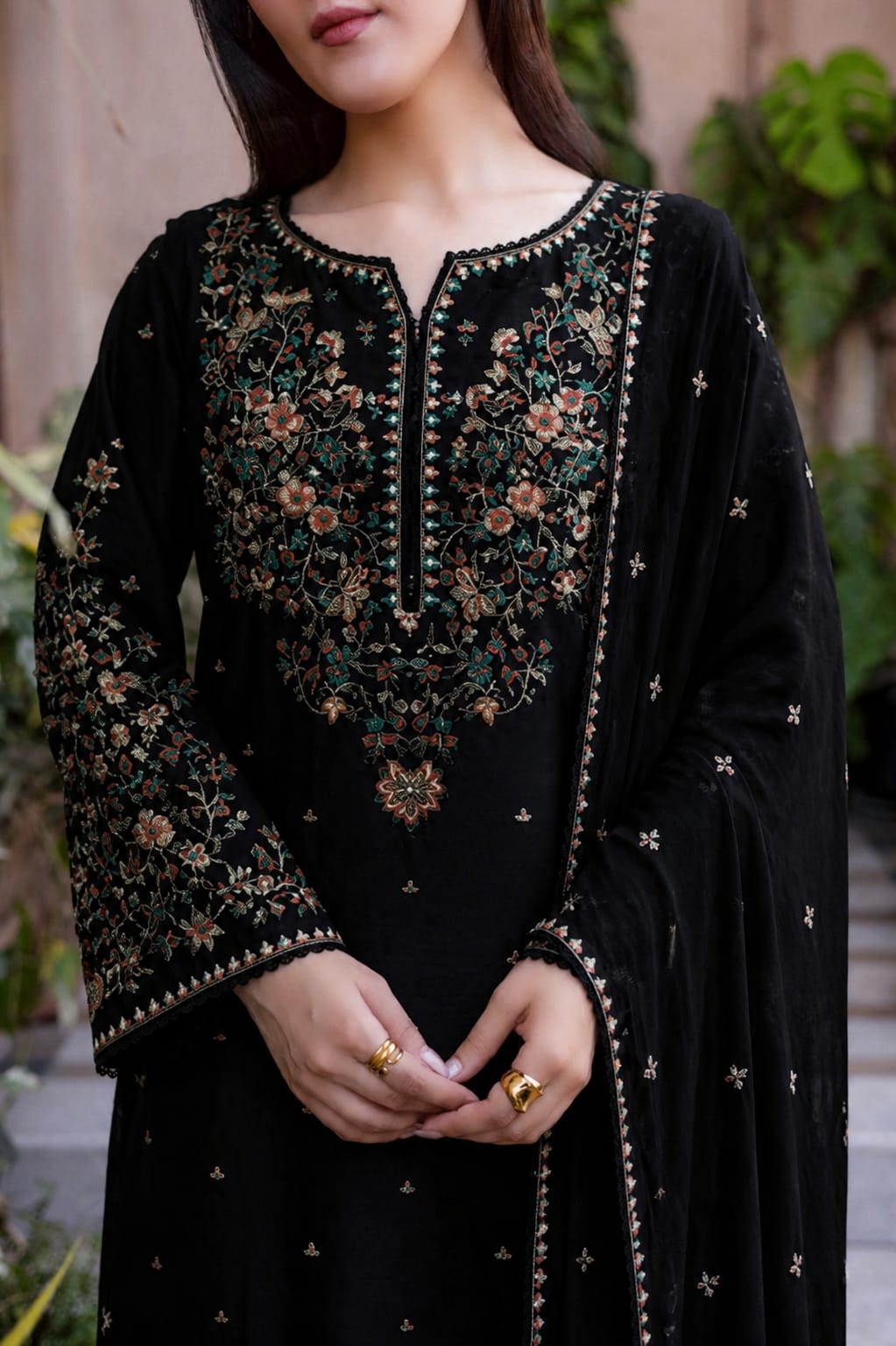 SRBT2800 HIGHLY RECOMMENDED Unstitched Fully Embroidered Lawn Suit With Embroidered Bamber Chiffon Dupatta