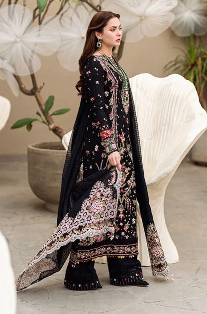 SR-QL2655 Unstitched Heavy Embroidered Dhanak Suit With Bamber Chiffon Embroidered Dupatta