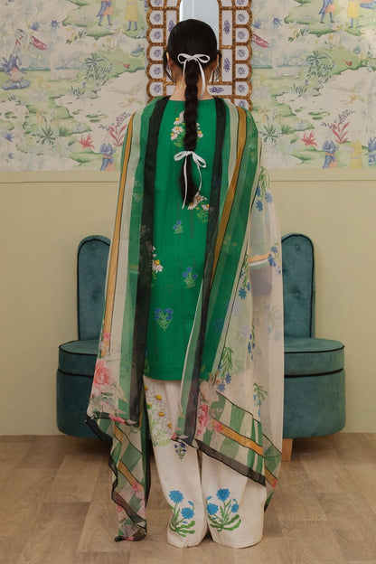 SR-CO498 Digital Printed 3Pc Unstitched Lawn Suit With Digital Printed Monar Dupatta
