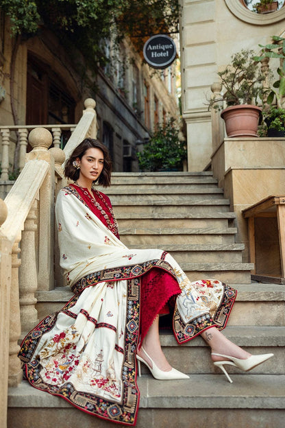 SR-MQ560 Dhanak Embroidered Suit with Dhanak Embroidered Shawl