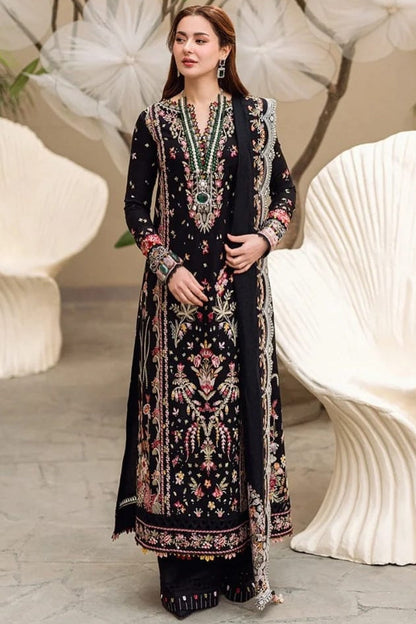 SR-QL2655 Unstitched Heavy Embroidered Dhanak Suit With Bamber Chiffon Embroidered Dupatta