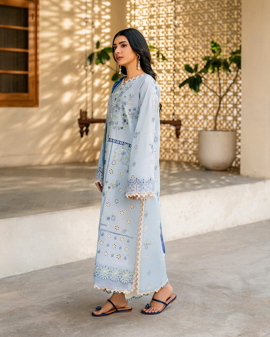 SR-QL1049 Unstitched Fully Embroided Dhanak Suit With Wool Shawl