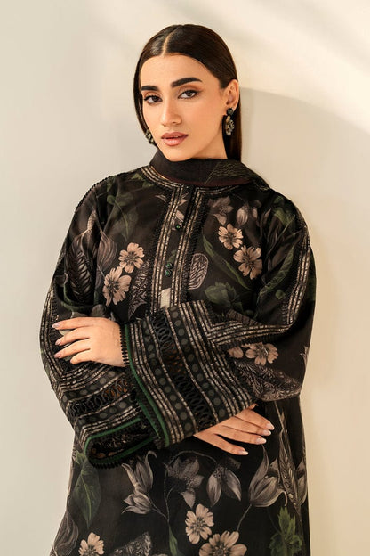 SR-BQ33 Digital Printed Khaddar Suit 3pc with Khaddar Digital Printed Dupatta & Embroidered Patches