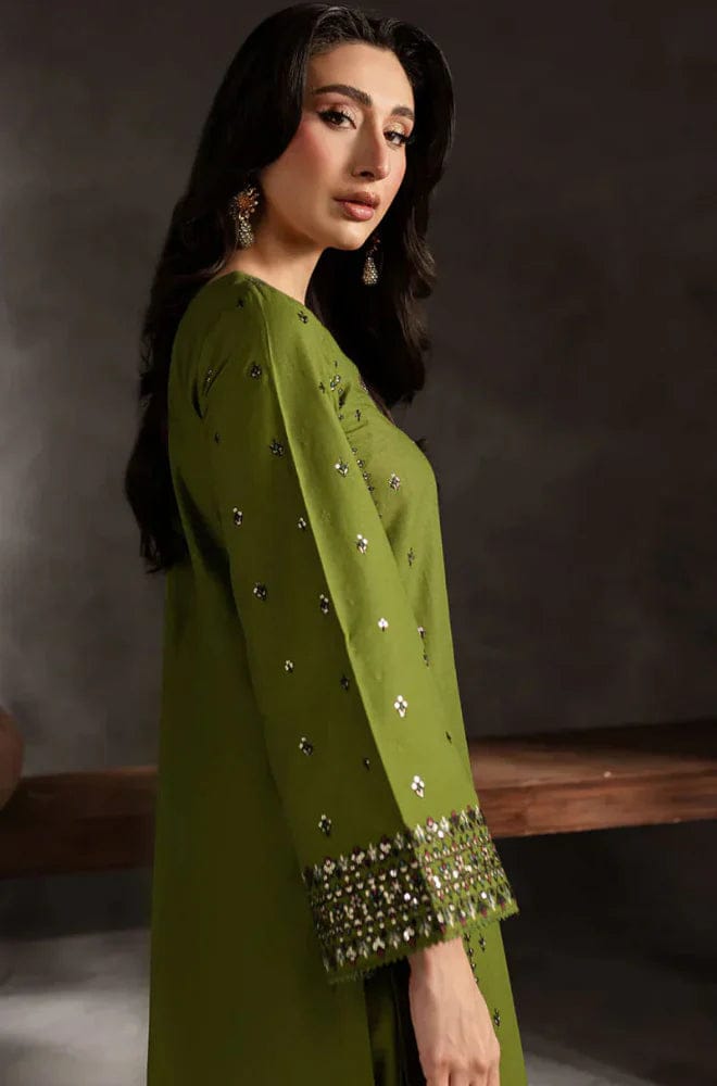 SR-IZ89333 Lawn Embroidered 3pc Suit With Bamber Chiffon Embroidered Dupatta