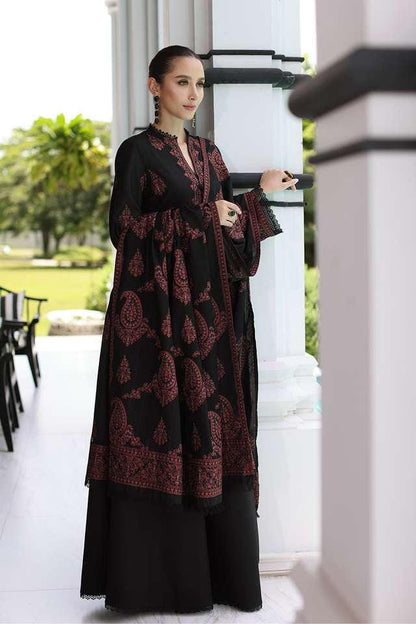SR-SP565 Unstitched Heavy Embroidered Dhanak Suit With Embroidered Dhanak Shawl