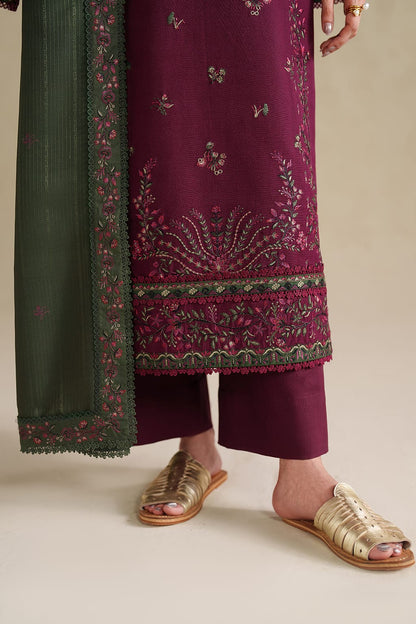 Highly Recommended SR-IZ2705 Unstitched Fully Embroidered Lawn Suit With Embroidered Lawn Dupatta
