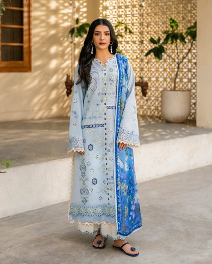 SR-QL1049 Unstitched Fully Embroided Dhanak Suit With Wool Shawl