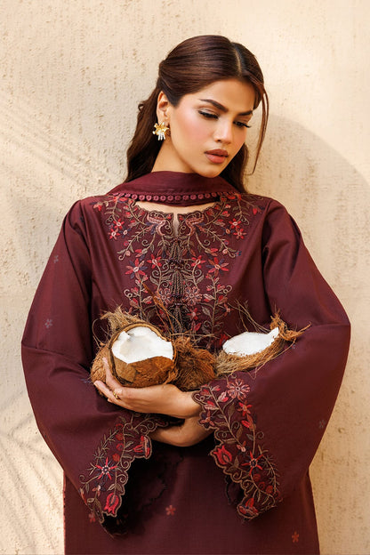 SR-IZ236 Neckline & Sleeves Embroidered Digital Printed Lawn Suit 3pc With Monar Digital Printed Dupatta