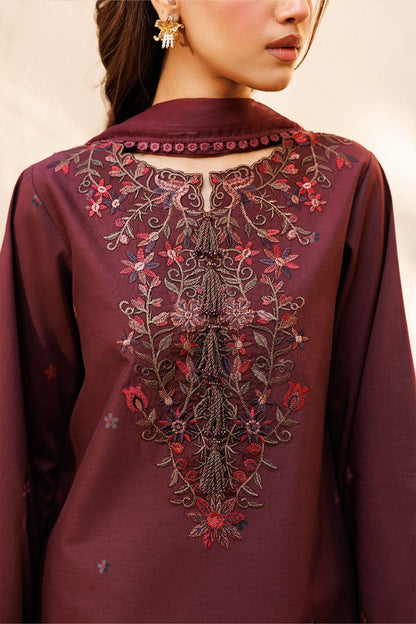 SR-IZ236 Neckline & Sleeves Embroidered Digital Printed Lawn Suit 3pc With Monar Digital Printed Dupatta