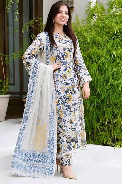 SR-D349 Digital Printed Lawn Suit 3pc With Lawn Digital Printed Dupatta