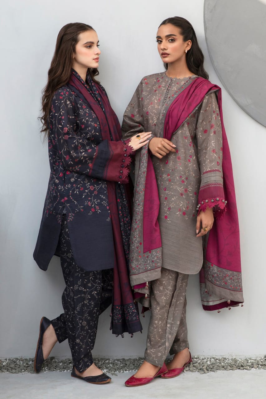 SR-BQ406 Digital Printed Khaddar 3Pc Suit With Digital Printed Khaddar Dupatta