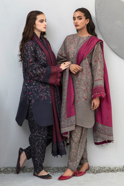 SR-BQ406 Digital Printed Khaddar 3Pc Suit With Digital Printed Khaddar Dupatta