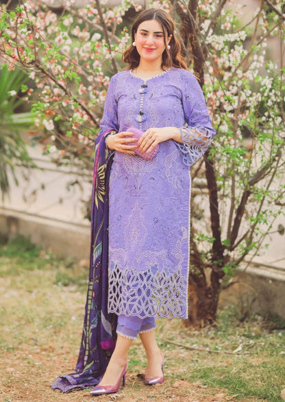 SR-04 Lawn stuff 3 Piece fully Embroidered Suit with Silk Printed Dupatta