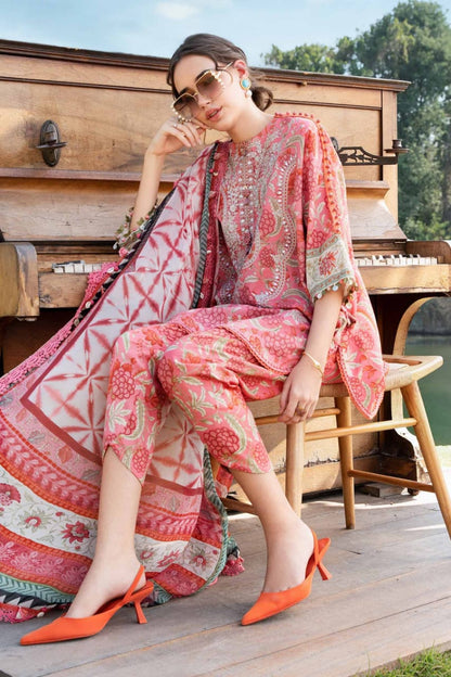 SR-MB458 Unstitched Digital Printed Lawn Suit 3pc With Lawn Digital Printed Dupatta