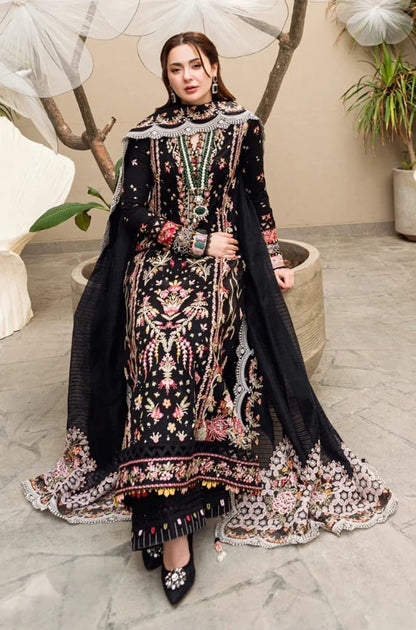 SR-QL2655 Unstitched Heavy Embroidered Dhanak Suit With Bamber Chiffon Embroidered Dupatta