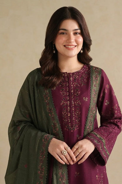 Highly Recommended SR-IZ2705 Unstitched Fully Embroidered Lawn Suit With Embroidered Lawn Dupatta