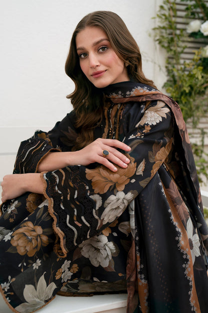 SR-02 Unstitched  Digital Printed Lawn Suit 3pc with Lawn Digital Printed Dupatta & Embroidered Patches
