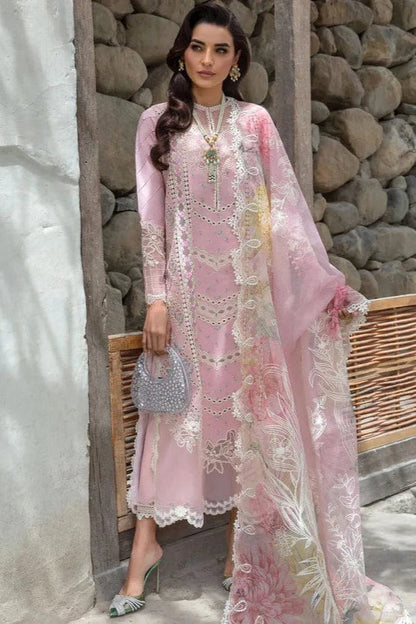 SR-CM2600 Lawn Unstitched 3pc Embroidered Suit With Embroidered Poly Lawn Dupatta