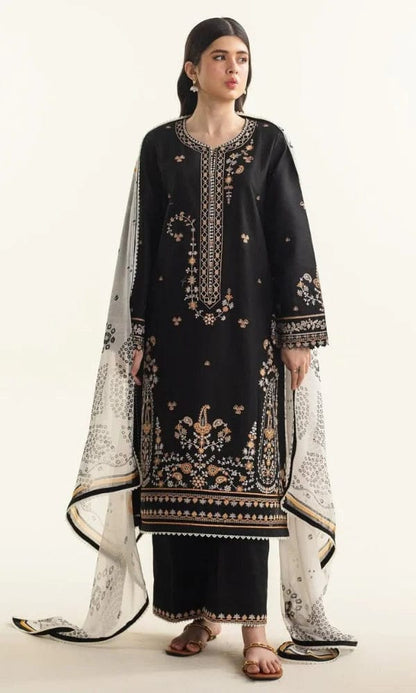 SR-CO2650 Lawn Unstitched 3pc Embroidered Suit With Digital Printed Poly Lawn Dupatta