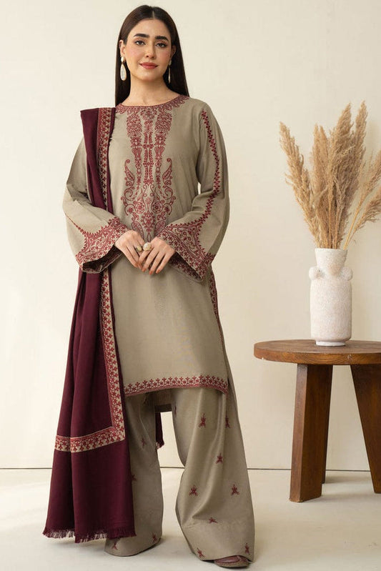 SR-KD910 Unstitched Heavy Embroidered Dhanak Suit With Embroidered Dhanak Shawl