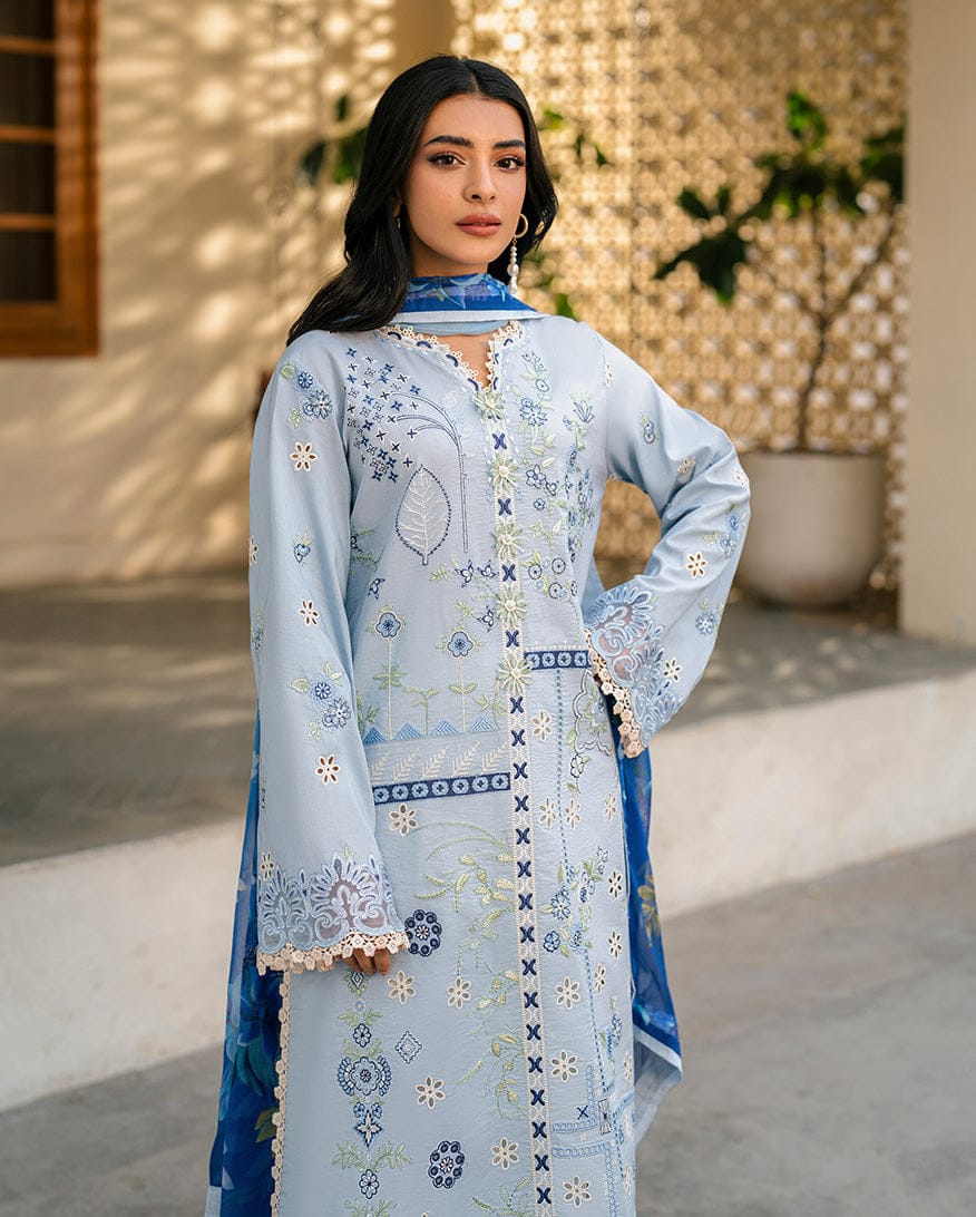 SR-QL1049 Unstitched Fully Embroided Dhanak Suit With Wool Shawl
