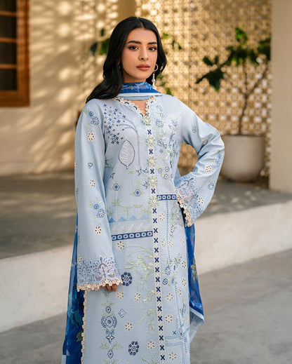 SR-QL1049 Unstitched Fully Embroided Dhanak Suit With Wool Shawl