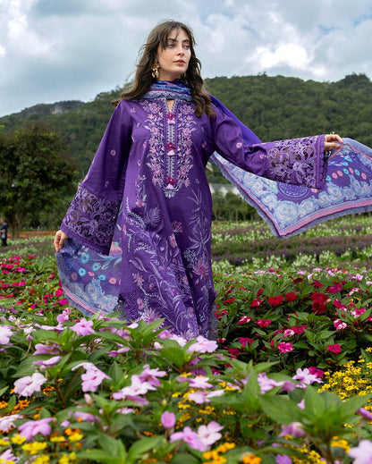 SR-MS2770 Lawn Unstitched Embroidered 3pc Suit With Monar Digital Printed Dupatta